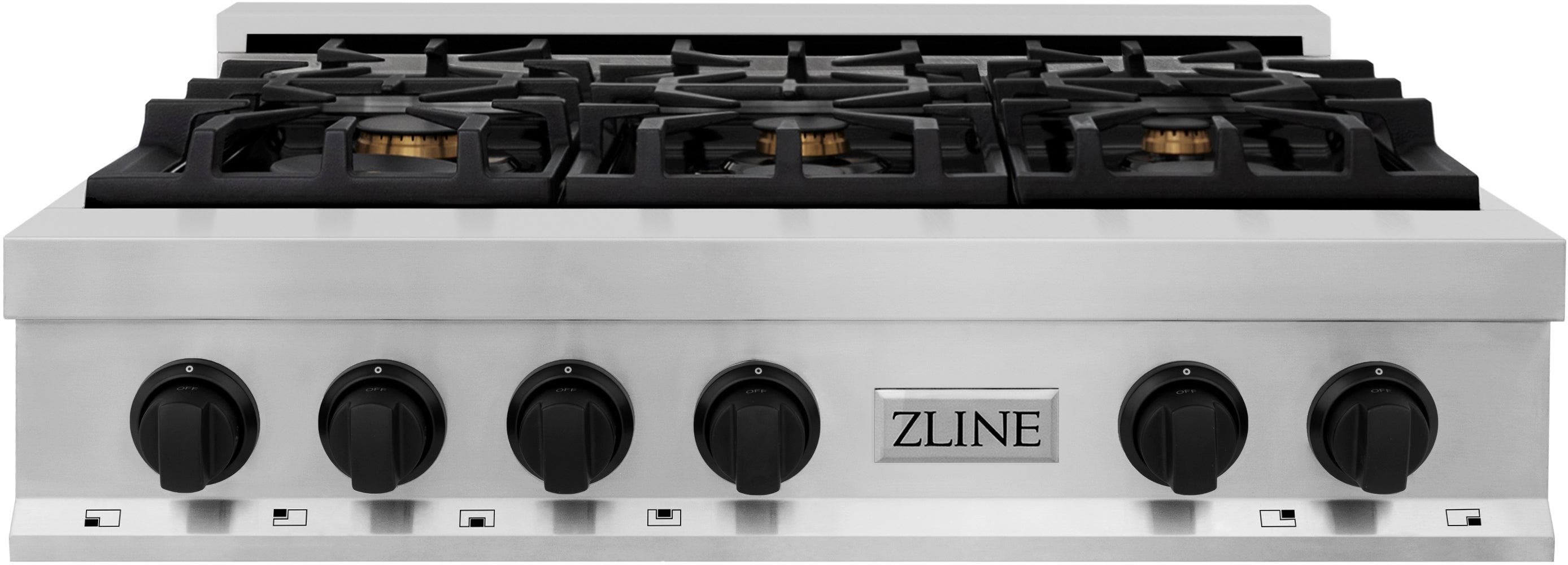 Zline RTZ36MB Stainless Steel and Matte Black Accents