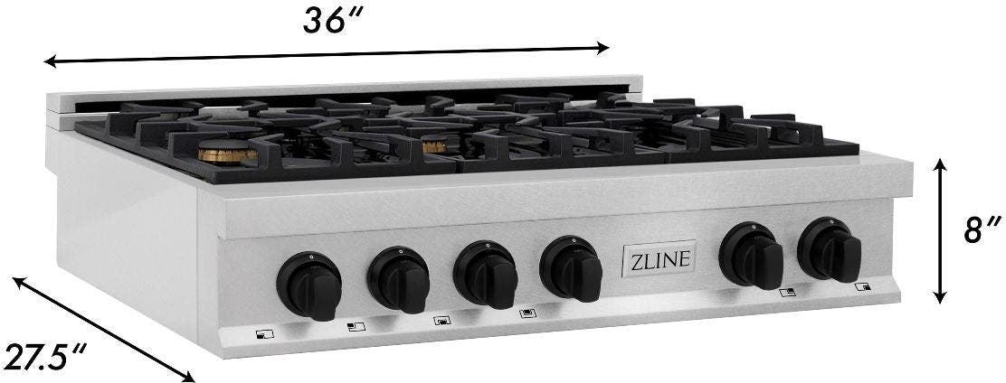 Zline RTSZ36MB Durasnow Stainless Steel and Matte Black Accents