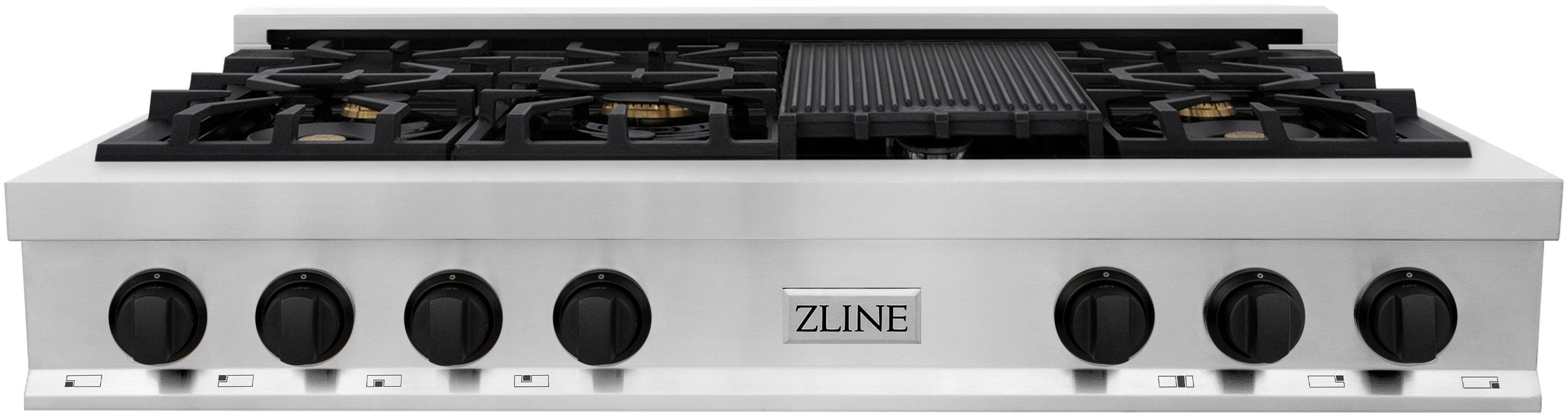 Zline RTZ48MB Stainless Steel and Matte Black Accents