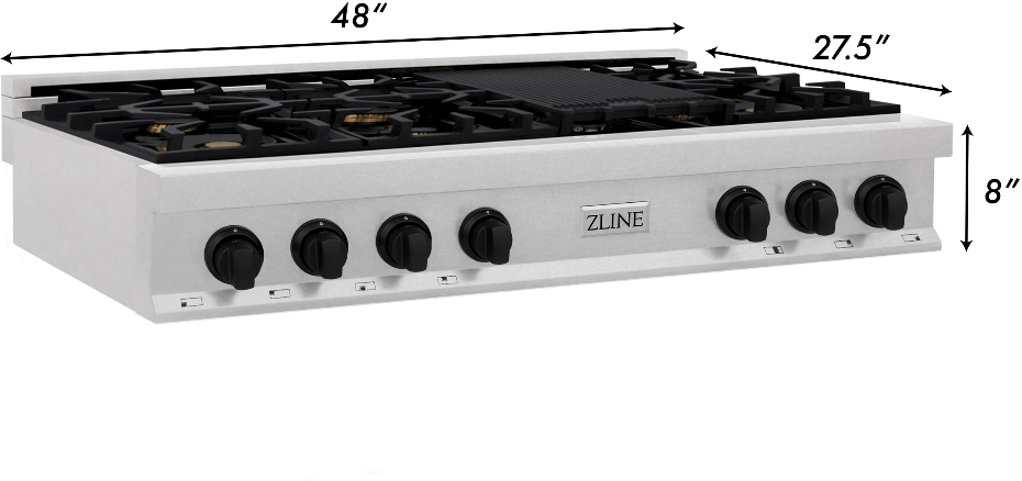 Zline RTSZ48MB Durasnow Stainless Steel and Matte Black Accents