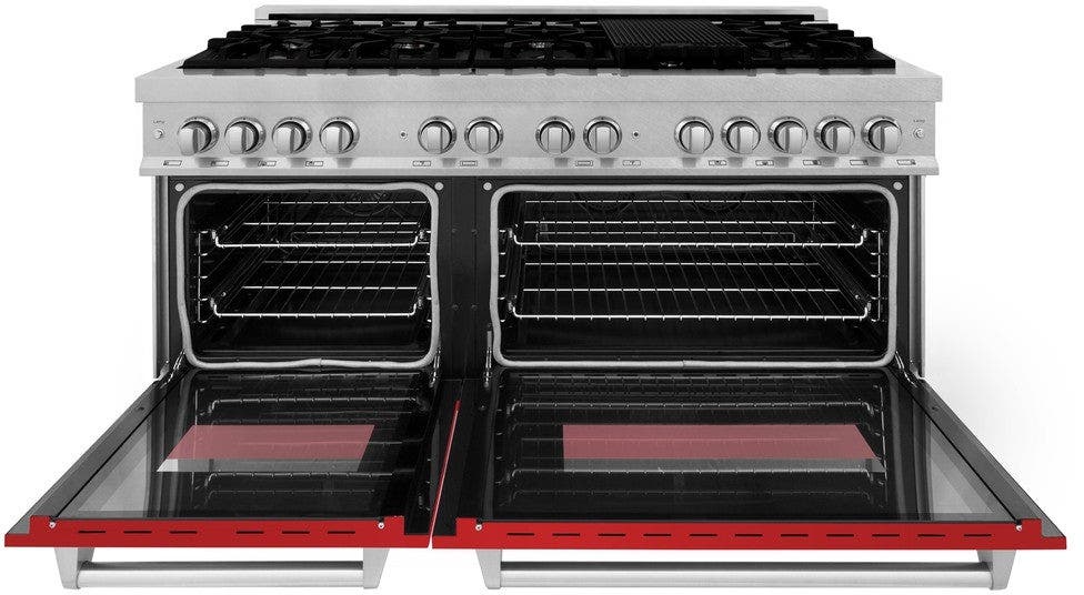 Zline RASRM60 DuraSnow Stainless Steel with Red Matte Doors
