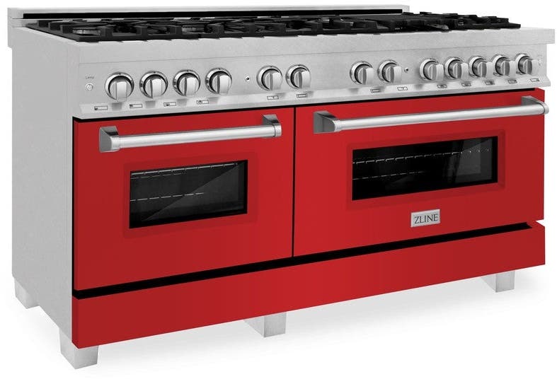 Zline RASRM60 DuraSnow Stainless Steel with Red Matte Doors