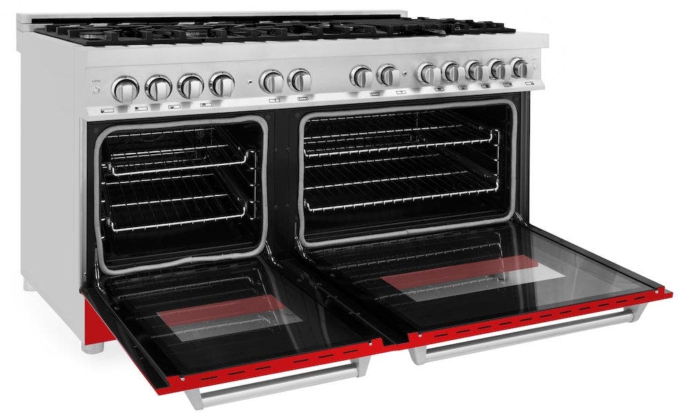 Zline RARM60 Stainless Steel And Red Matte Door