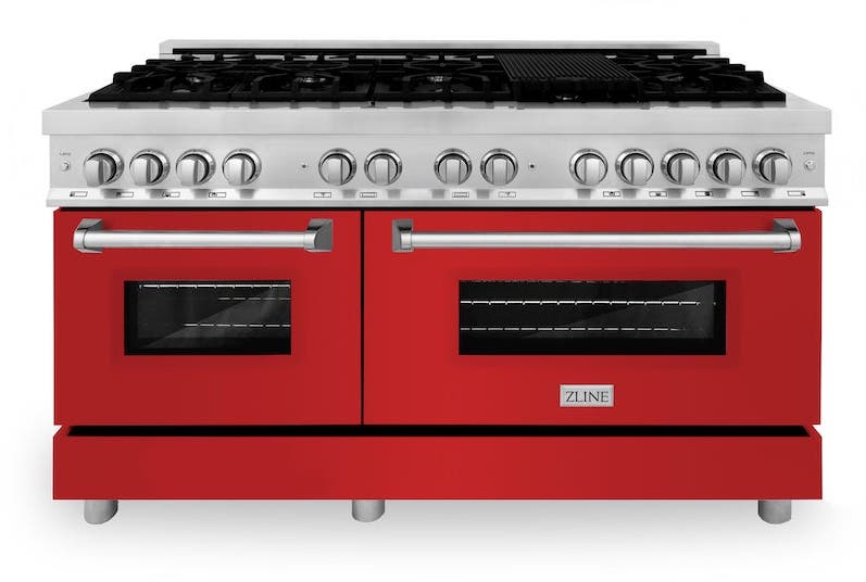 Zline RARM60 Stainless Steel And Red Matte Door