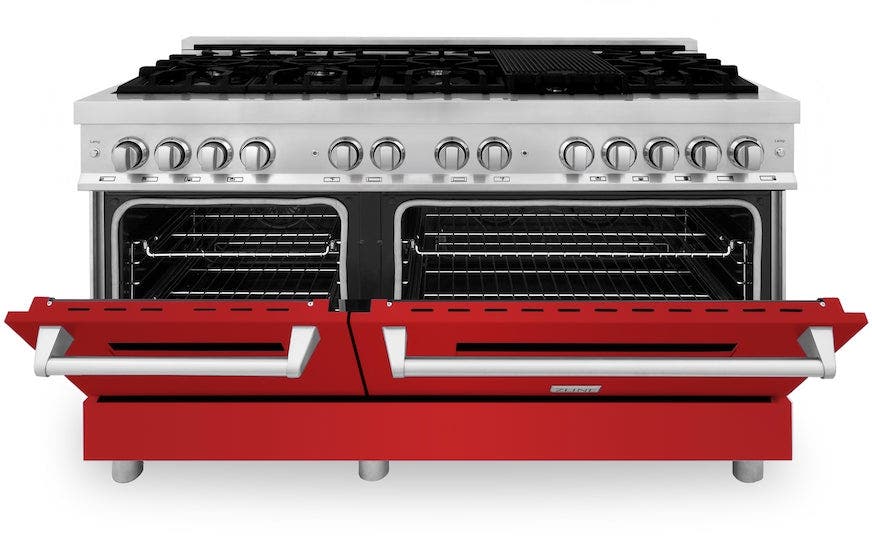 Zline RARM60 Stainless Steel And Red Matte Door