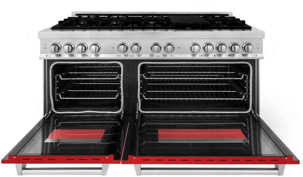Zline RARM60 Stainless Steel And Red Matte Door