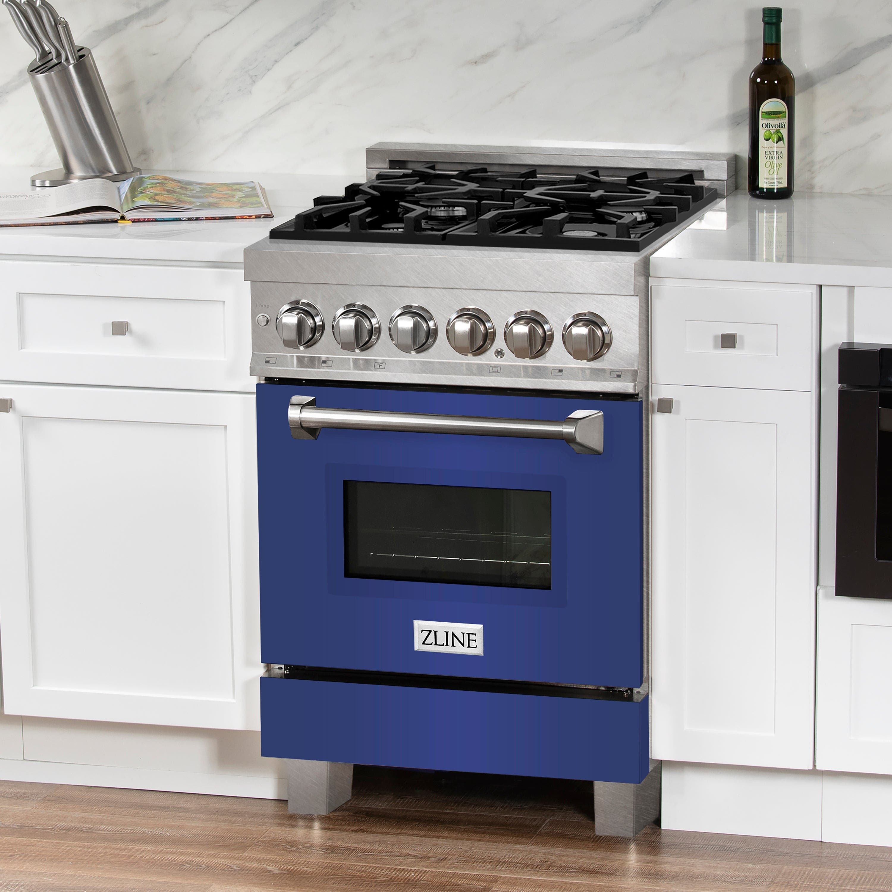 Zline RASBM24 Durasnowstainless Steel With Blue Matte Door