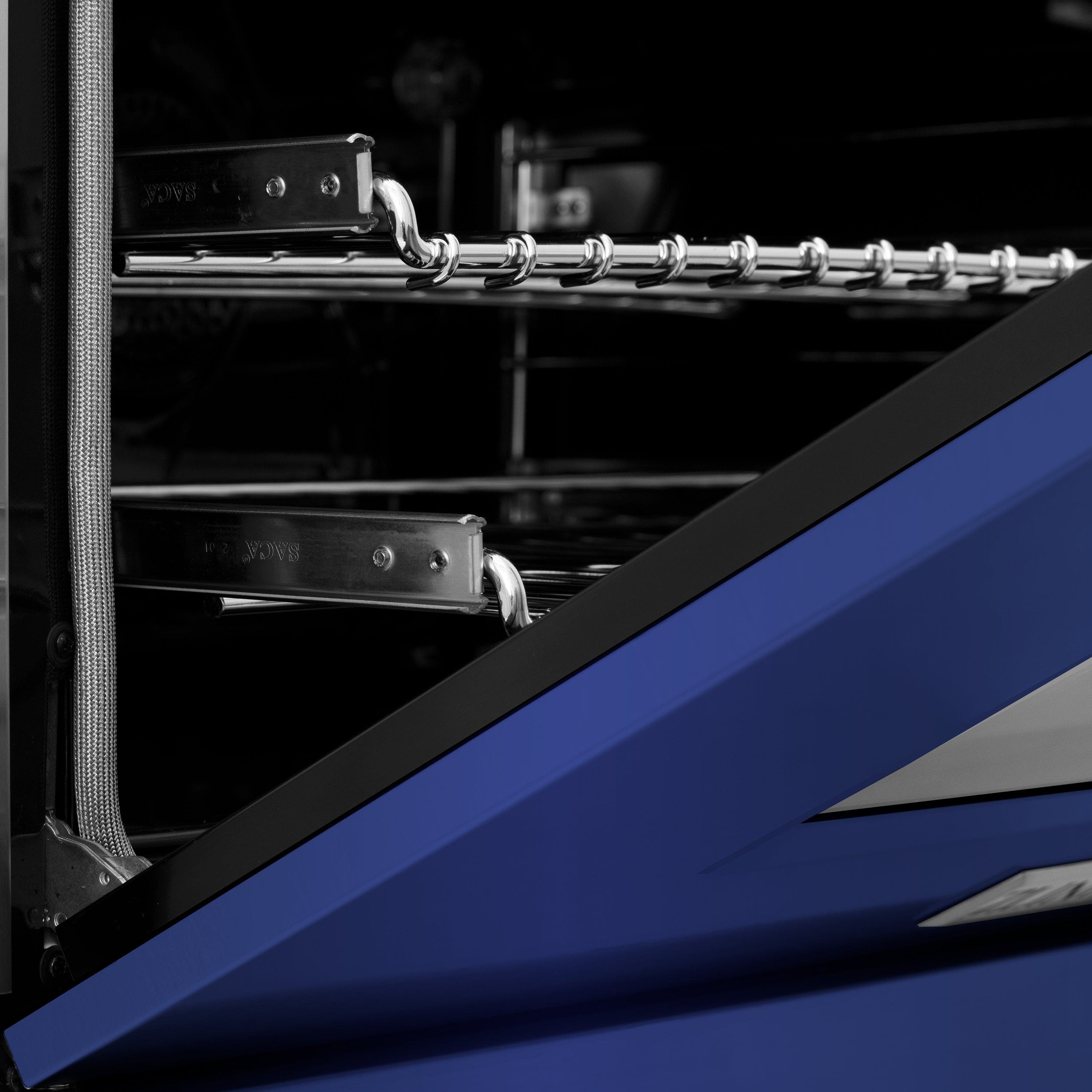 Zline RASBM24 Durasnowstainless Steel With Blue Matte Door