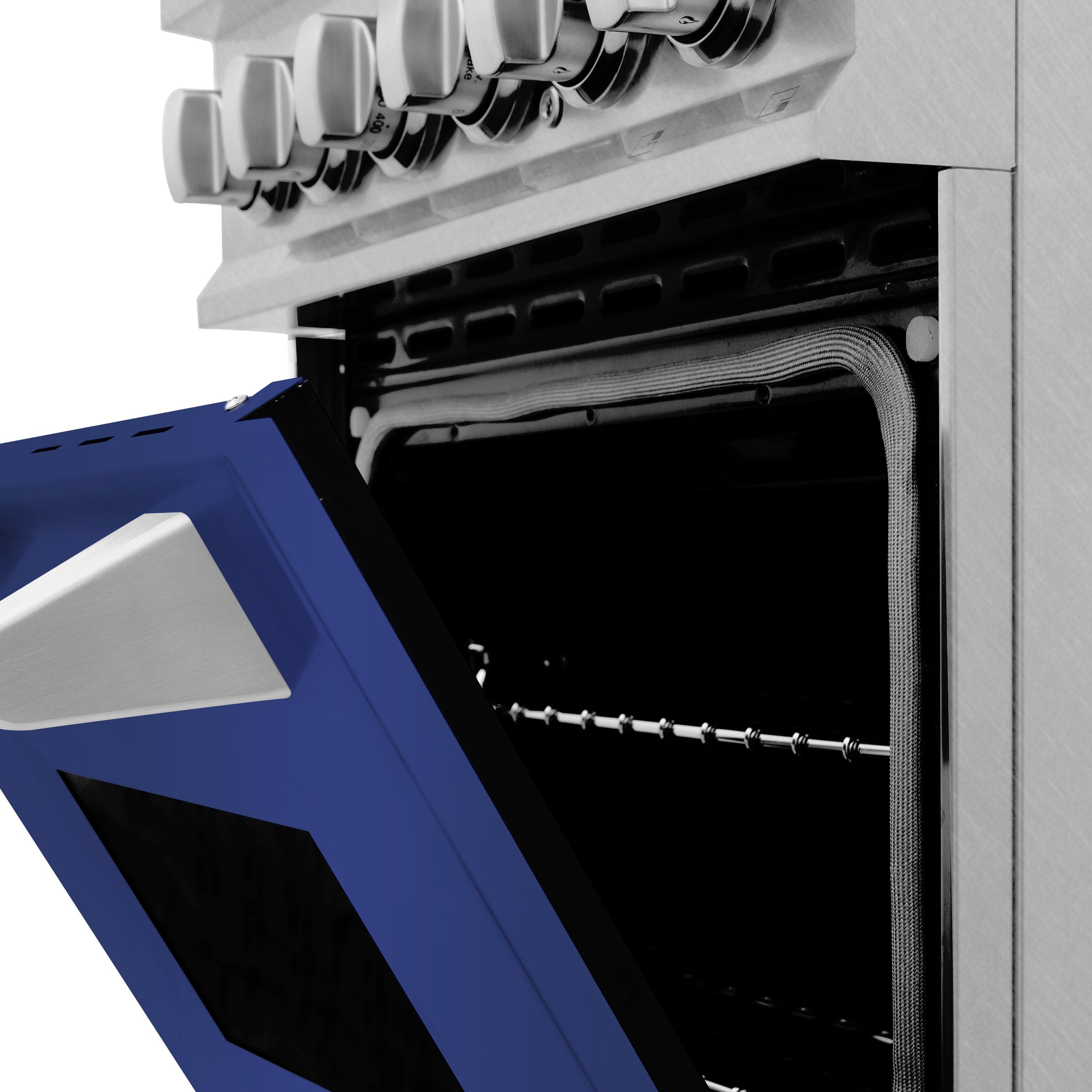 Zline RASBM24 Durasnowstainless Steel With Blue Matte Door