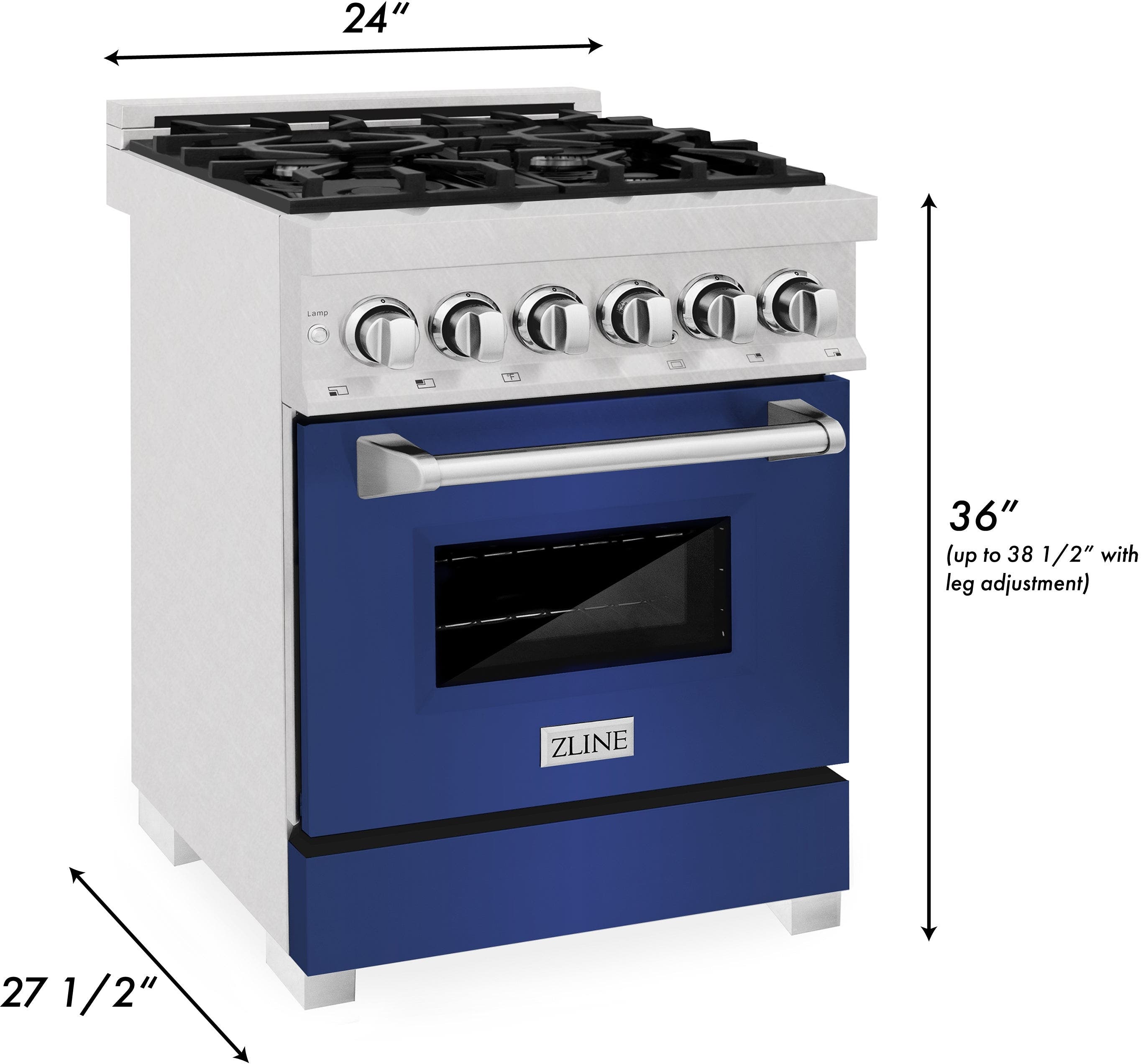 Zline RASBM24 Durasnowstainless Steel With Blue Matte Door