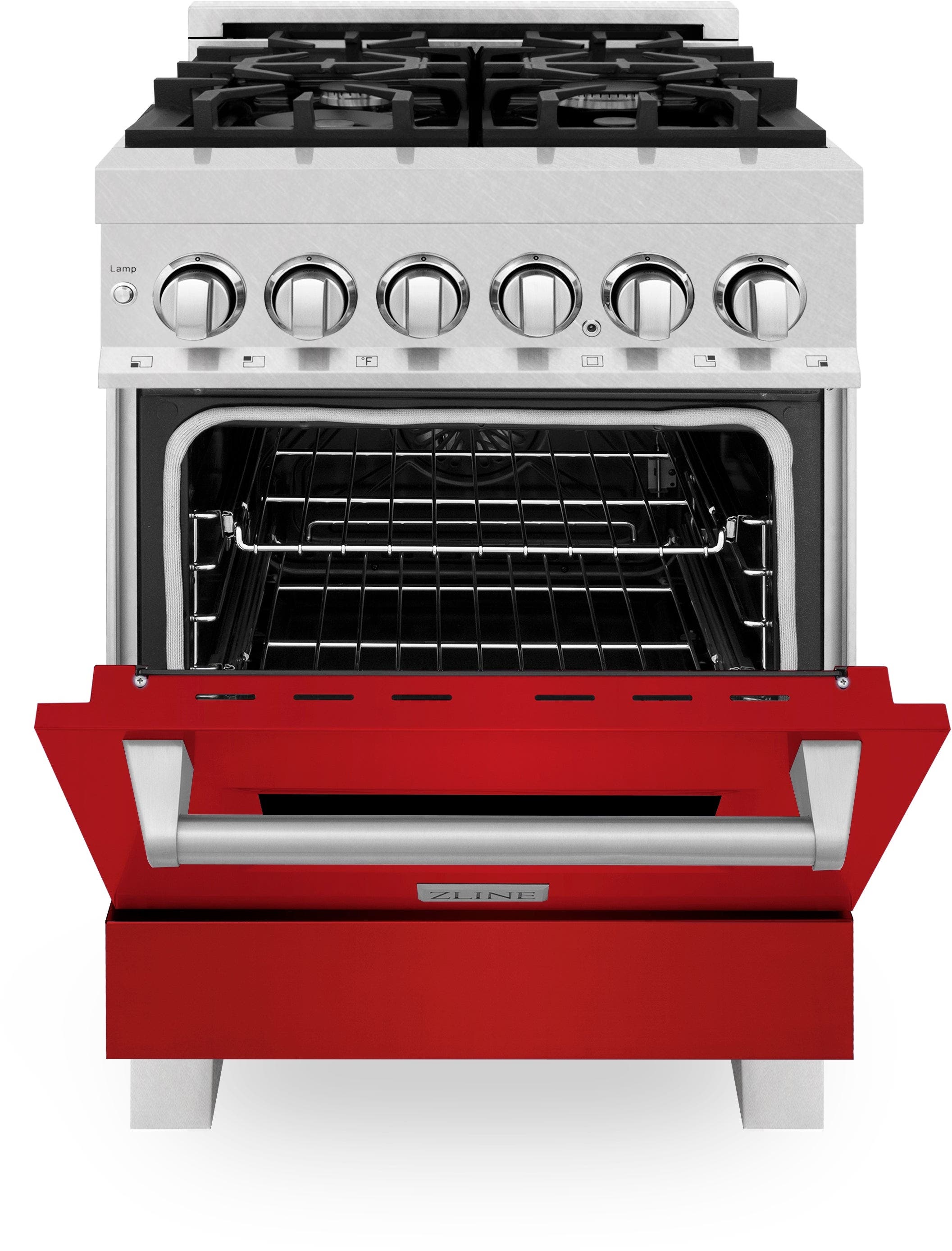 Zline RASRM24 Durasnowstainless Steel With Red Matte Door