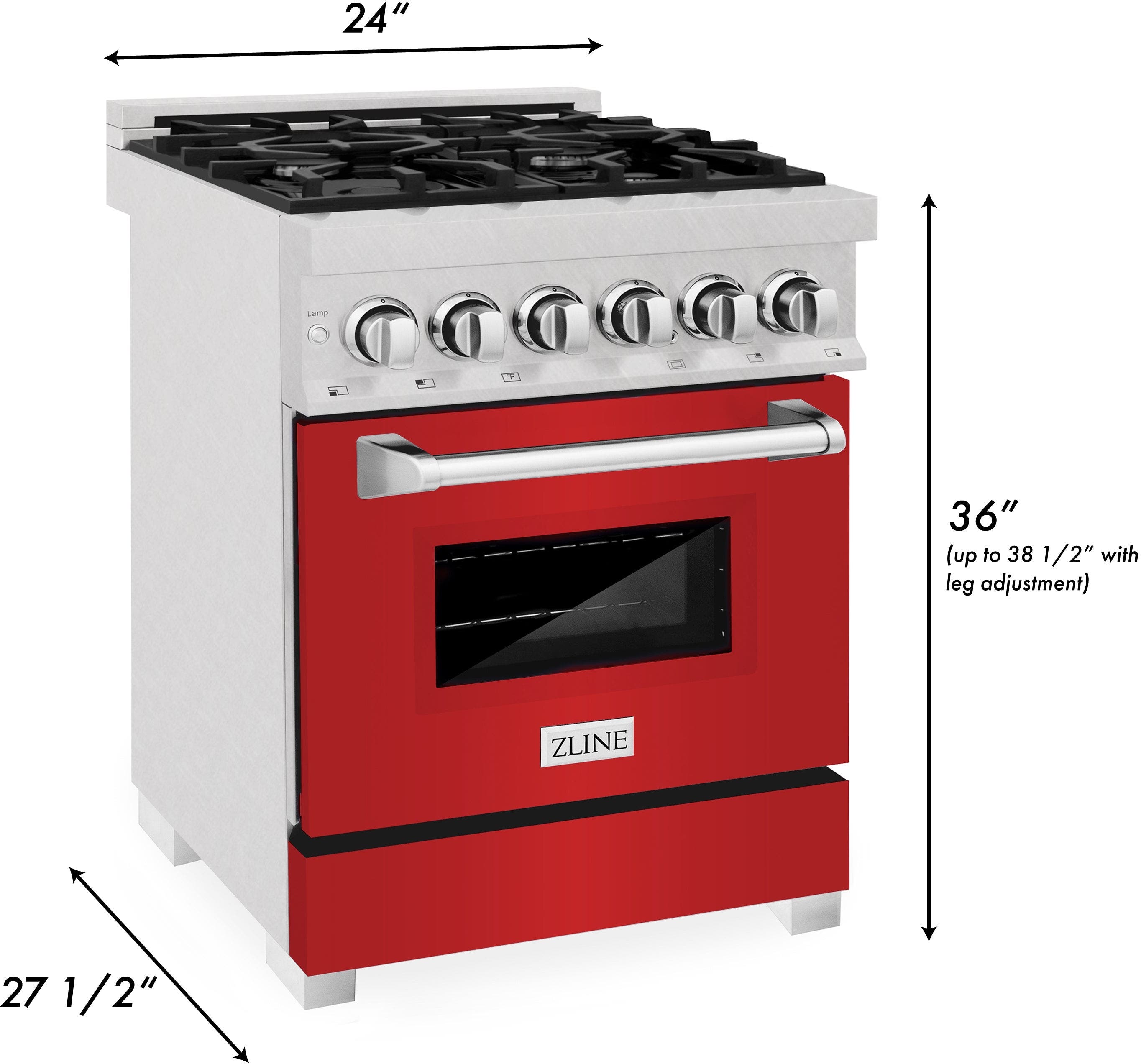 Zline RASRM24 Durasnowstainless Steel With Red Matte Door