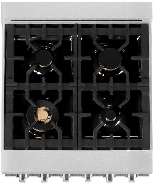 Zline RASSNBR24 Durasnowstainless Steel With Brass Burners