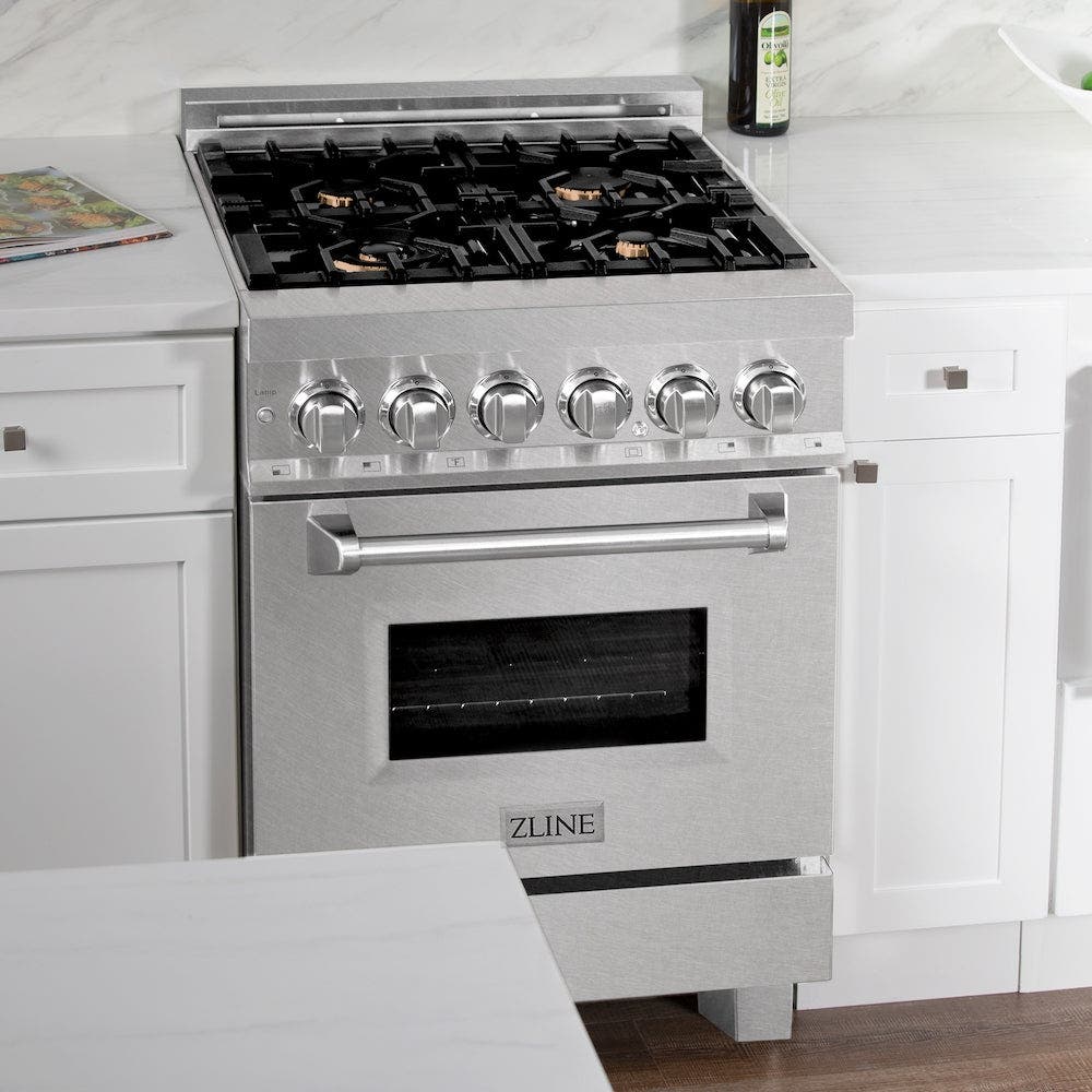 Zline RASSNBR24 Durasnowstainless Steel With Brass Burners