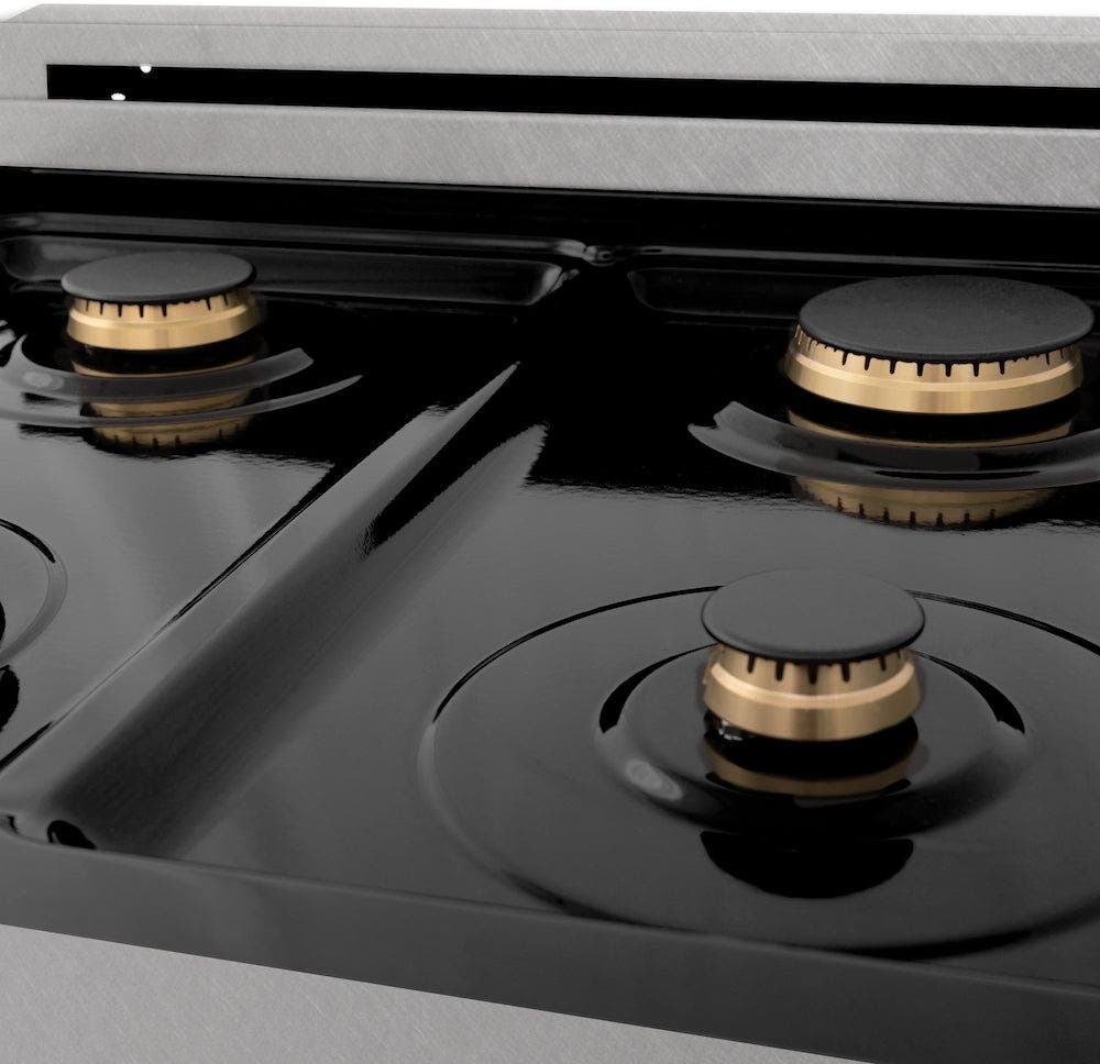 Zline RASSNBR24 Durasnowstainless Steel With Brass Burners