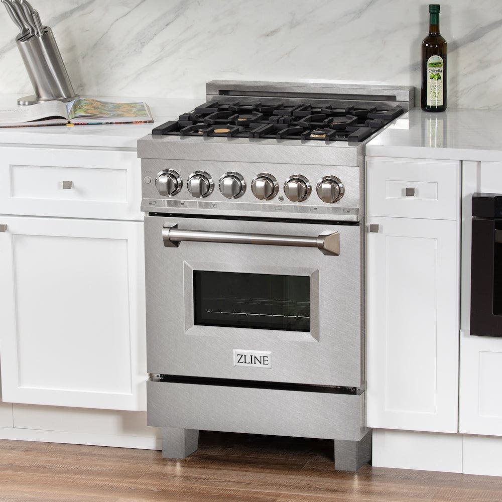 Zline RASSNBR24 Durasnowstainless Steel With Brass Burners