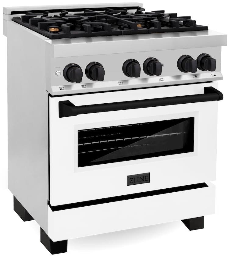 Zline RAZWM30MB Stainless Steel With White Matte Door And Matte Bl...
