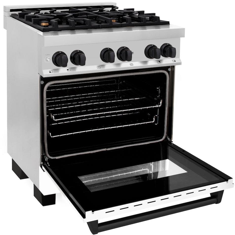 Zline RAZWM30MB Stainless Steel With White Matte Door And Matte Bl...