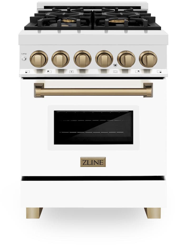 Zline RAZWM24CB Stainless Steel With White Matte Door And Champagn...