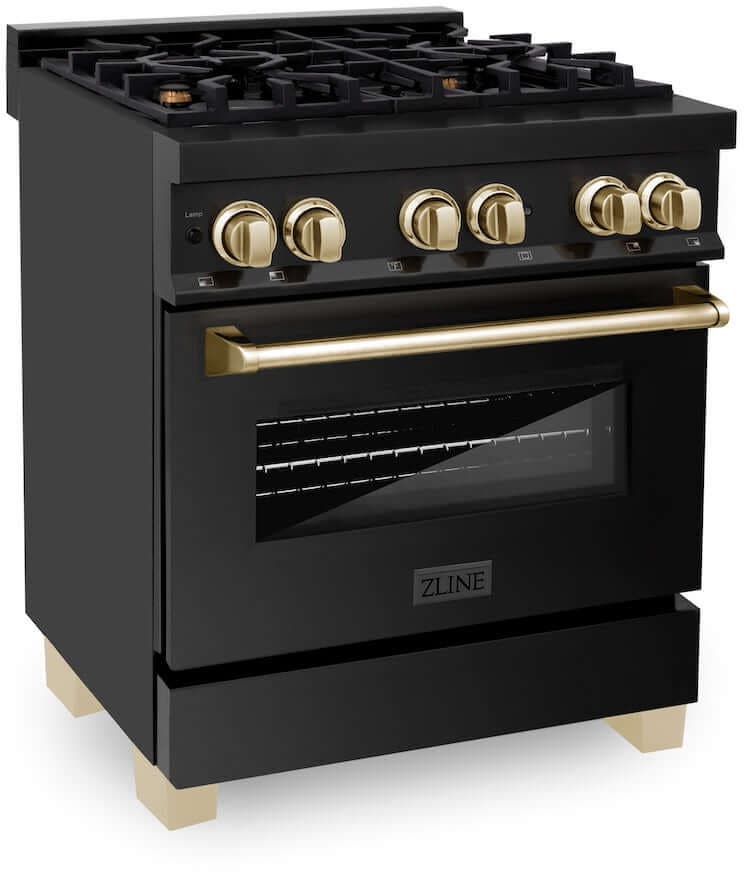 Zline RABZ30G Black Stainless Steel With Gold Accents