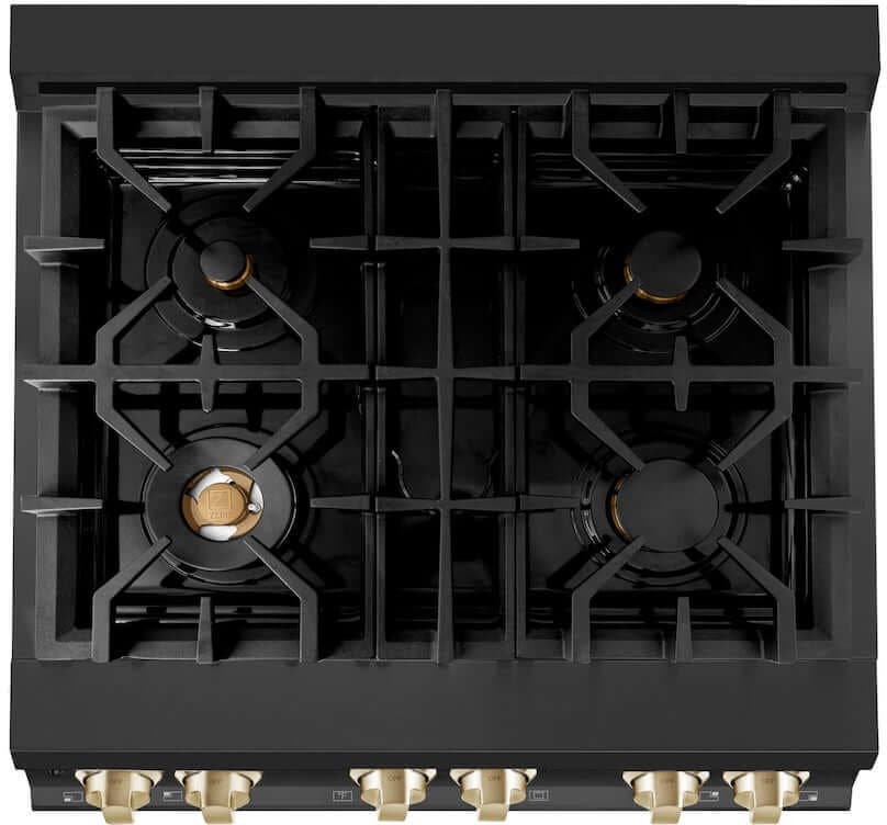 Zline RABZ30G Black Stainless Steel With Gold Accents