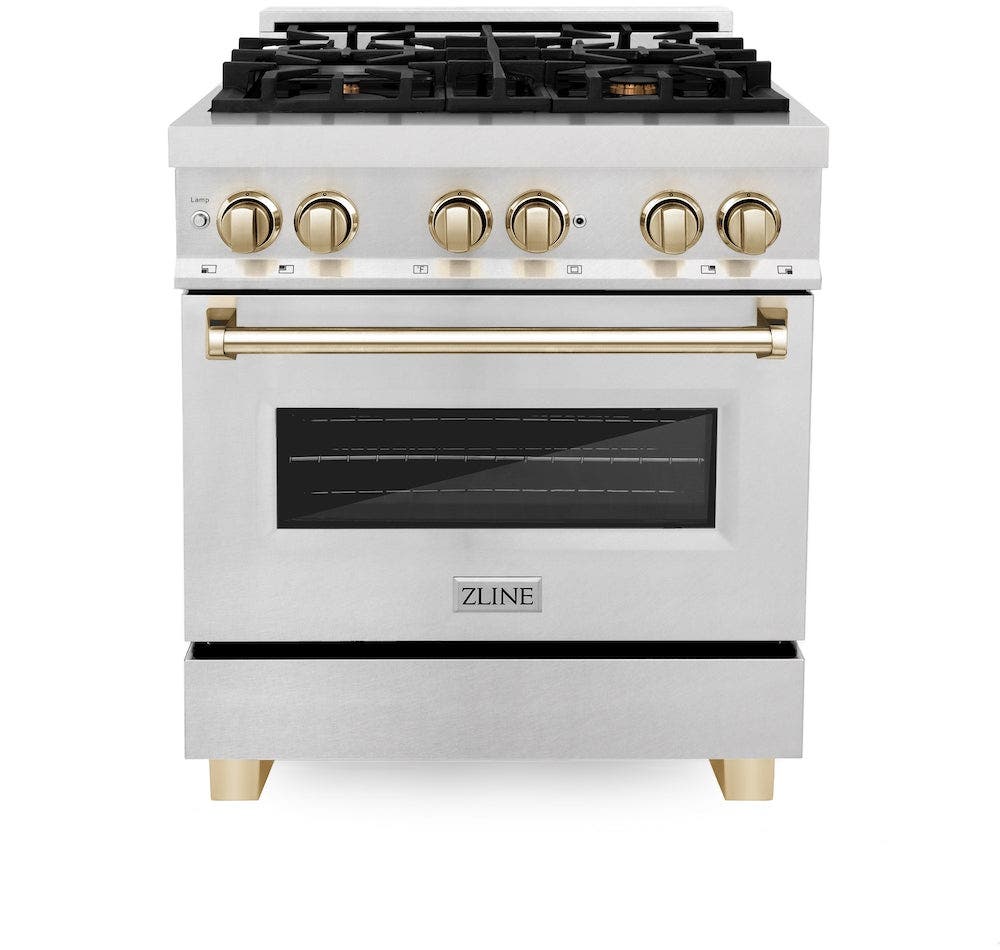 Zline RASZSN30G Durasnow Stainless Steel With Gold Accents