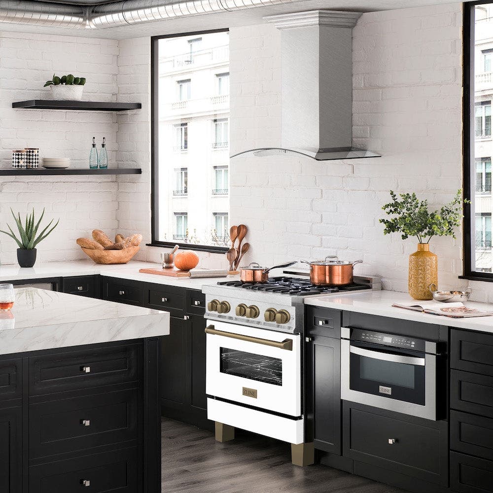 Zline RASZWM30CB Durasnow Stainless Steel With White Matte Door And...