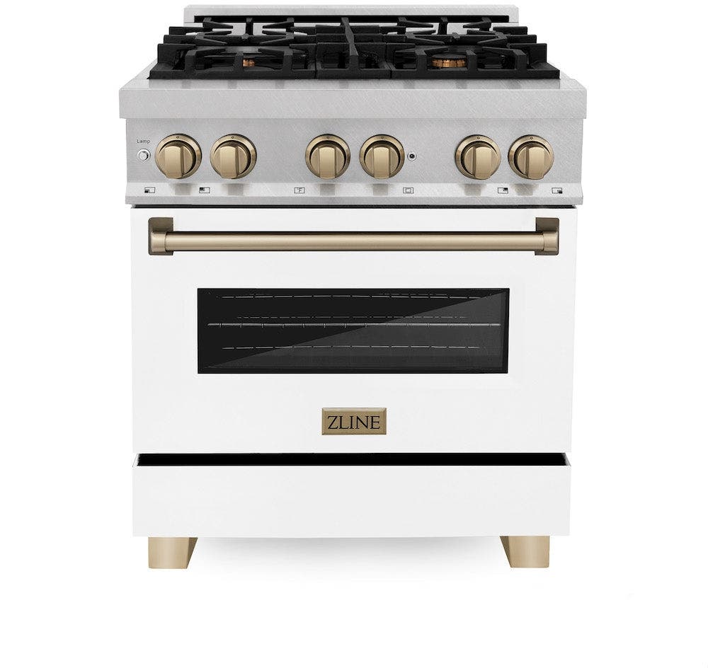 Zline RASZWM30CB Durasnow Stainless Steel With White Matte Door And...