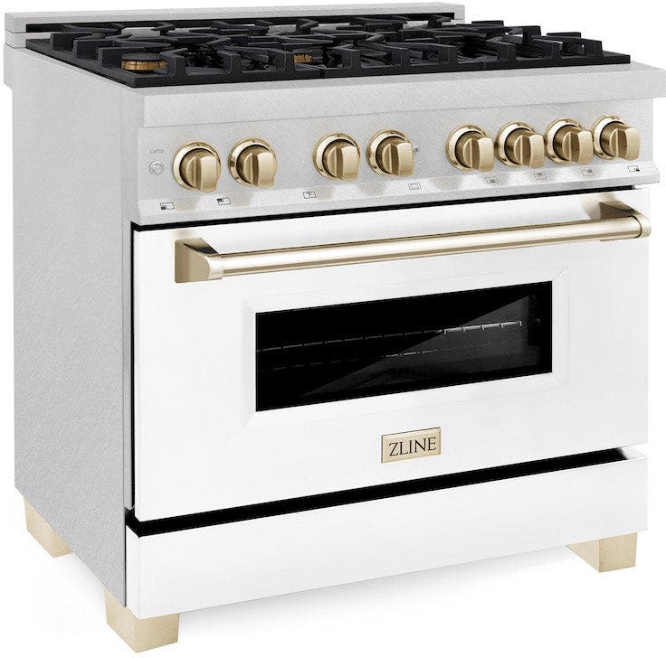 Zline RASZWM36G Durasnow Stainless Steel With White Matte Door And...