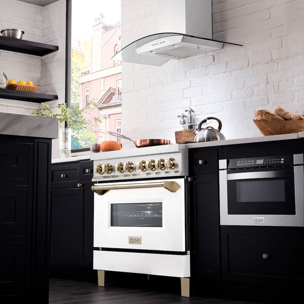 Zline RASZWM36G Durasnow Stainless Steel With White Matte Door And...