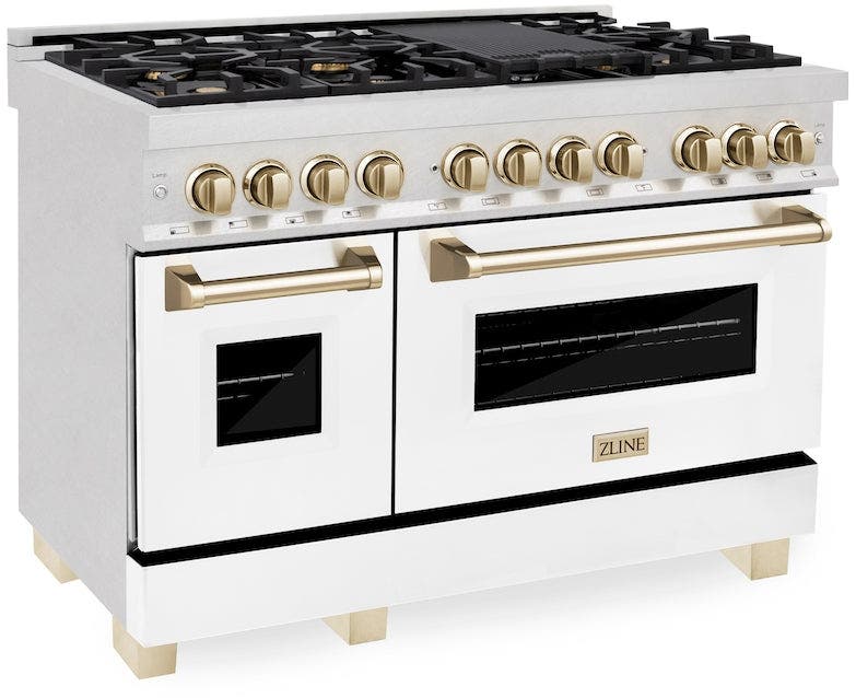 Zline RASZWM48G Durasnow Stainless Steel With White Matte Door And...