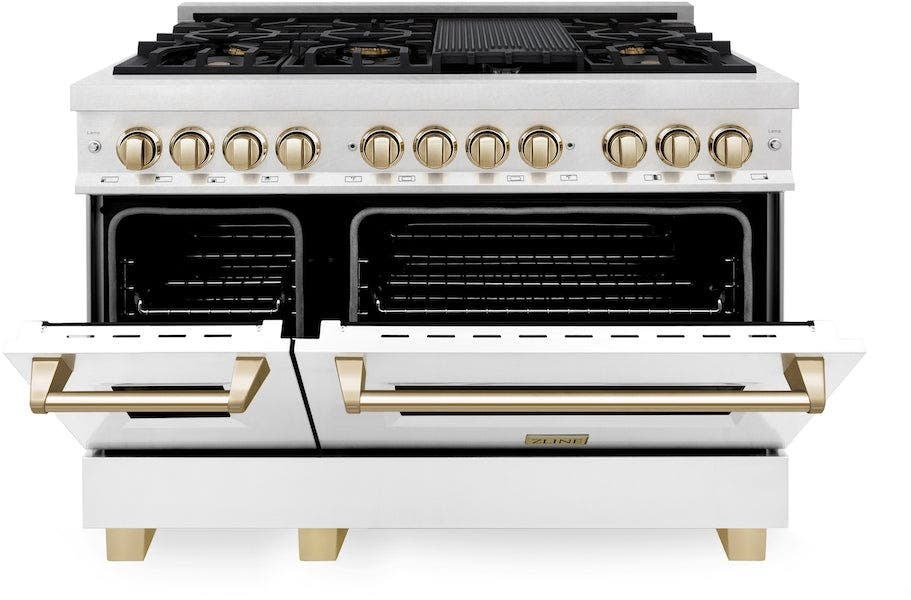 Zline RASZWM48G Durasnow Stainless Steel With White Matte Door And...