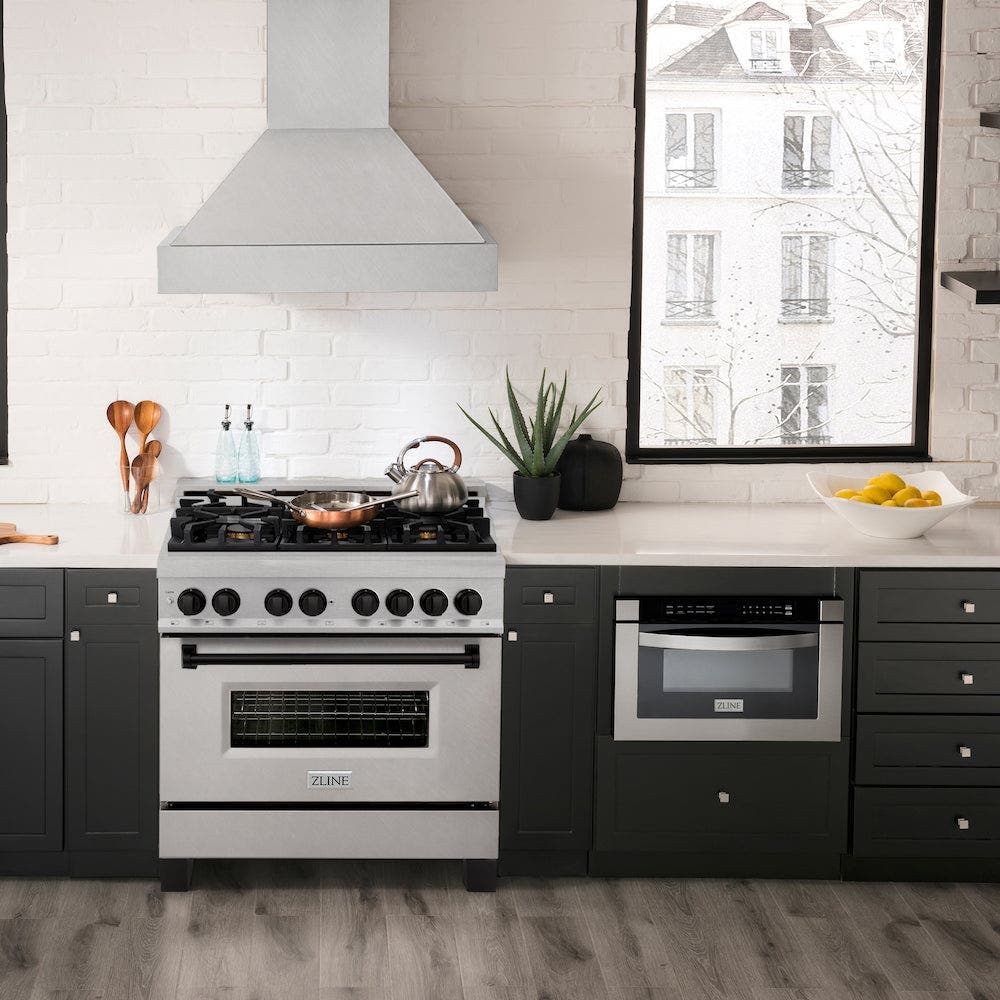 Zline RASZSN36MB Durasnow Stainless Steel with Matte Black Accents