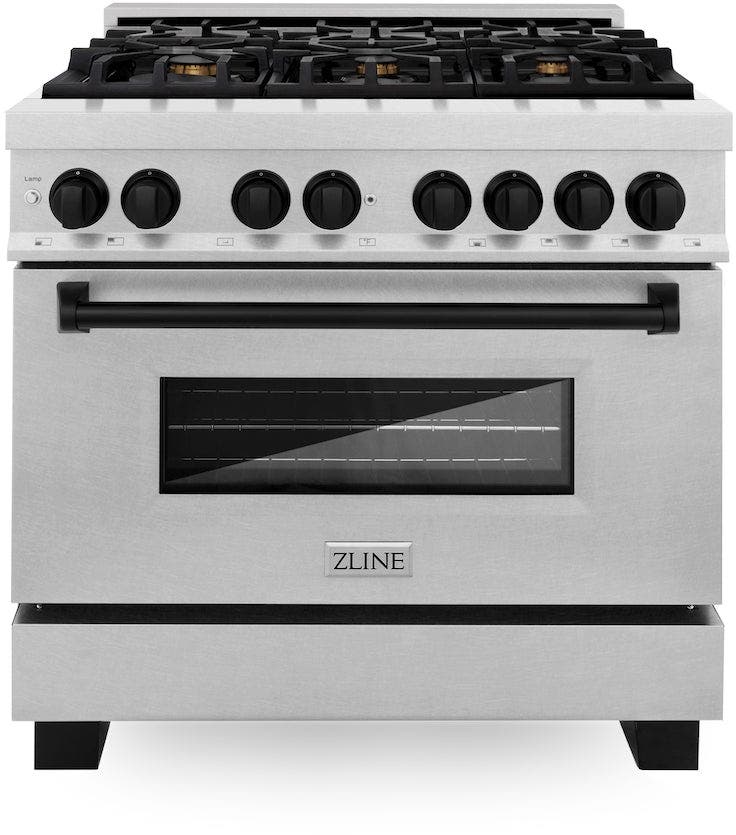 Zline RASZSN36MB Durasnow Stainless Steel with Matte Black Accents