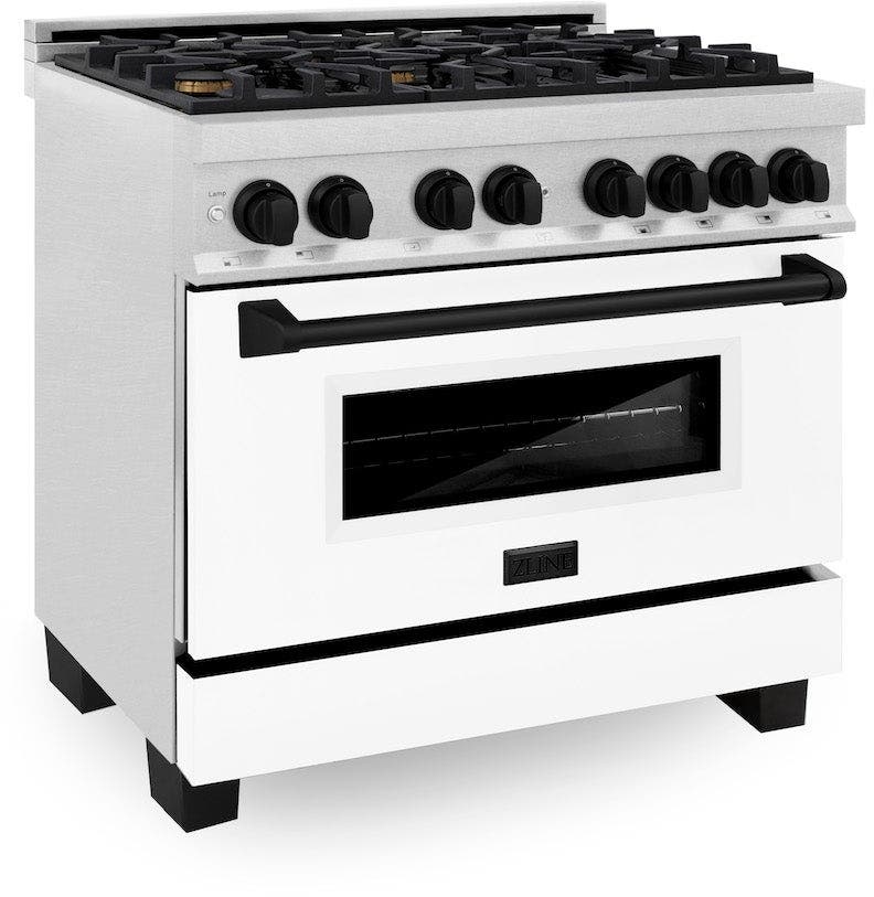 Zline RASZWM36MB Durasnow Stainless Steel with White Matte Door and...