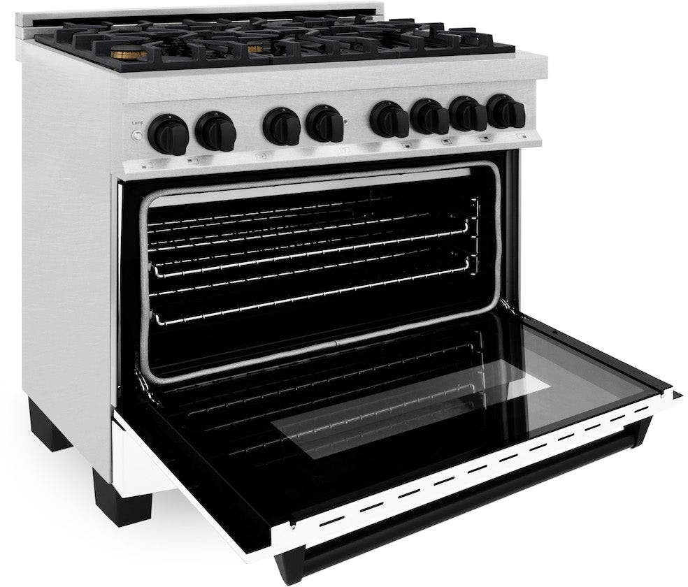 Zline RASZWM36MB Durasnow Stainless Steel with White Matte Door and...
