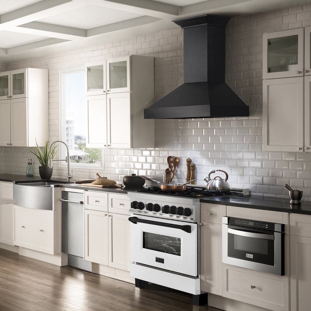Zline RASZWM36MB Durasnow Stainless Steel with White Matte Door and...