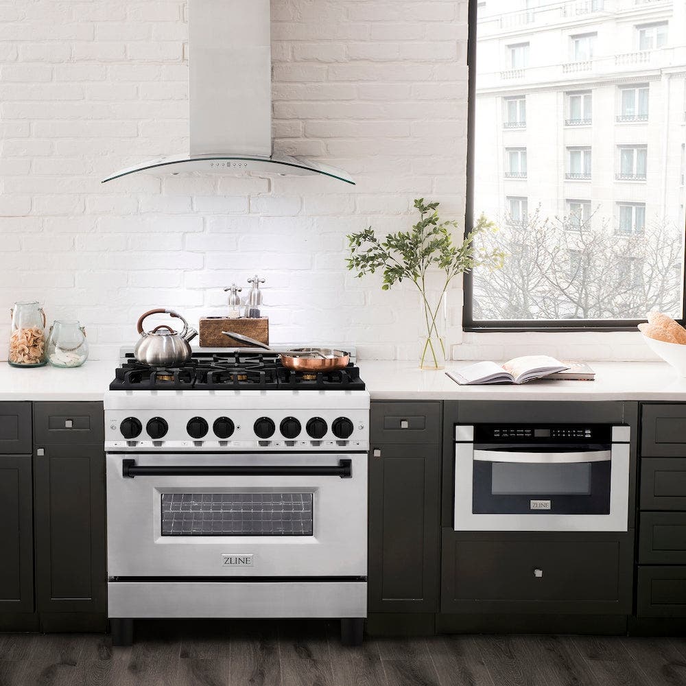 Zline RAZ36MB Stainless Steel with Matte Black Accents