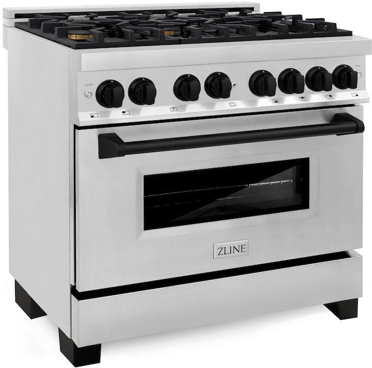 Zline RAZ36MB Stainless Steel with Matte Black Accents