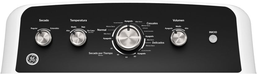 GE ETD48EASWWB 27 Inch Top Load Electric Dryer with Spanish Contr...