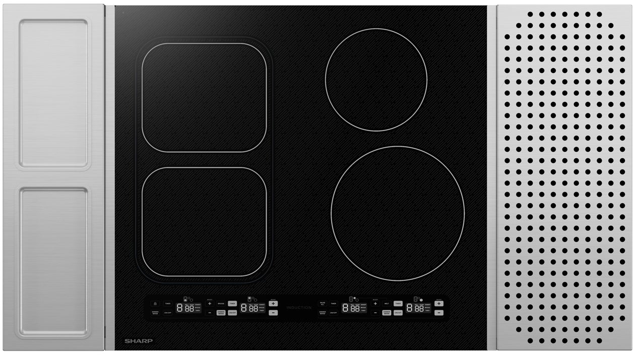 Sharp SCH2443GB 24 Inch Induction Cooktop with 4 Cooking Zones, Bridge