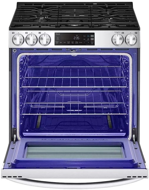 LG LSGL5831F 5.8 Cu. Ft. Slide-In Gas Range with 5 Burners: Sta...