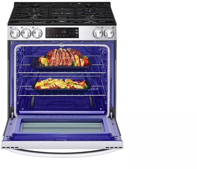 LG LSGL5831F 5.8 Cu. Ft. Slide-In Gas Range with 5 Burners: Sta...