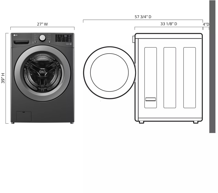 LG WM3470CM Middle Black