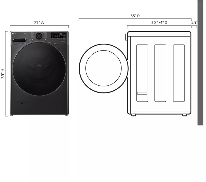 LG WM4080HBA Black Steel