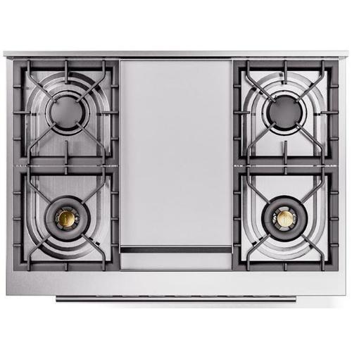 Ilve UP36FQMPWHLP Professional Plus 36 Inch Dual Fuel Range with 6 S...