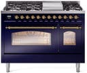 48 Inch Freestanding Dual Fuel Range with 8 Sealed Burners, 5.02 cu. ft. Total Capacity, Storage Drawer, and Griddle