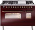 48 Inch Freestanding Dual Fuel Range with 8 Sealed Burners, 5.02 cu. ft. Total Capacity, Storage Drawer, and Griddle