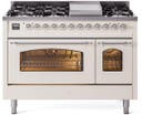 48 Inch Freestanding Dual Fuel Range with 8 Sealed Burners, 5.02 cu. ft. Total Capacity, Storage Drawer, and Griddle