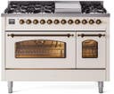 48 Inch Freestanding Dual Fuel Range with 8 Sealed Burners, 5.02 cu. ft. Total Capacity, Storage Drawer, and Griddle